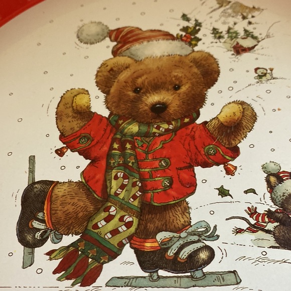 Cute Vintage holiday metal 12” tray by Giordano Arts - Picture 2 of 4